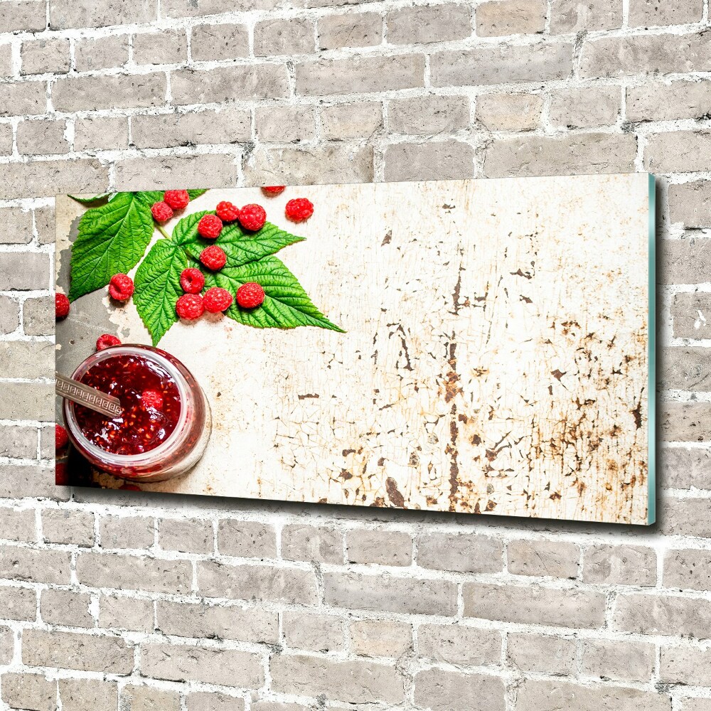 Tableau verre imprimé Confiture de framboises