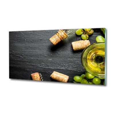 Tableau sur verre Vin blanc et fruits