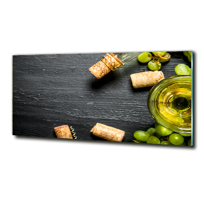 Tableau sur verre Vin blanc et fruits