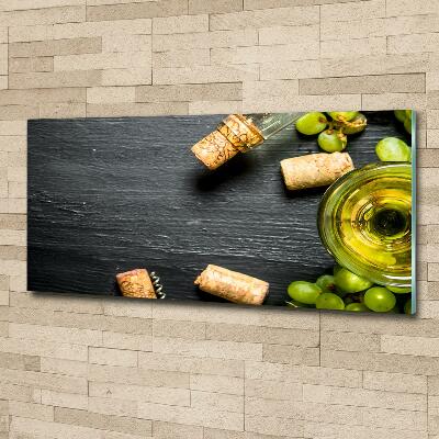 Tableau sur verre Vin blanc et fruits