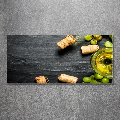 Tableau sur verre Vin blanc et fruits