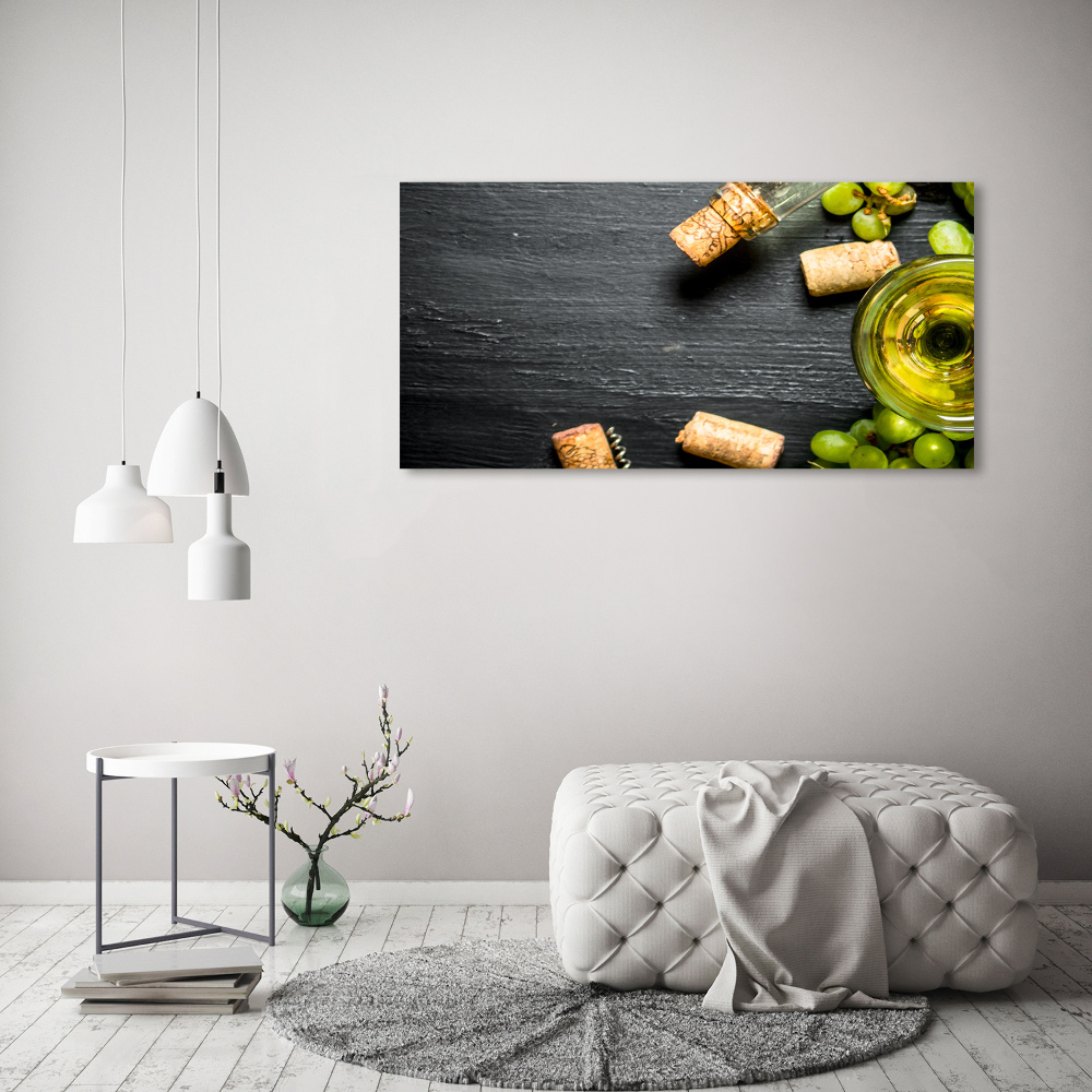 Tableau sur verre Vin blanc et fruits