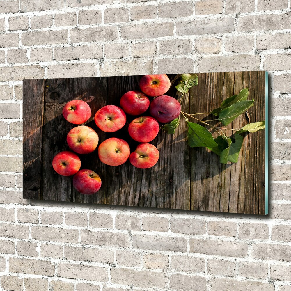 Tableau verre imprimé Pommes sur la table