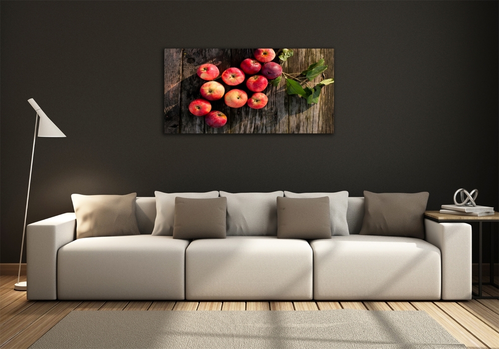 Tableau verre imprimé Pommes sur la table