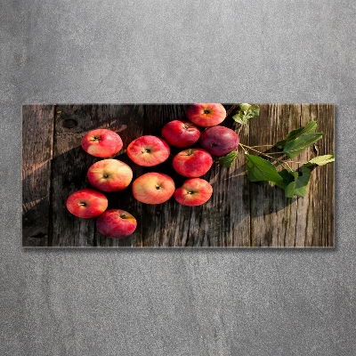 Tableau verre imprimé Pommes sur la table