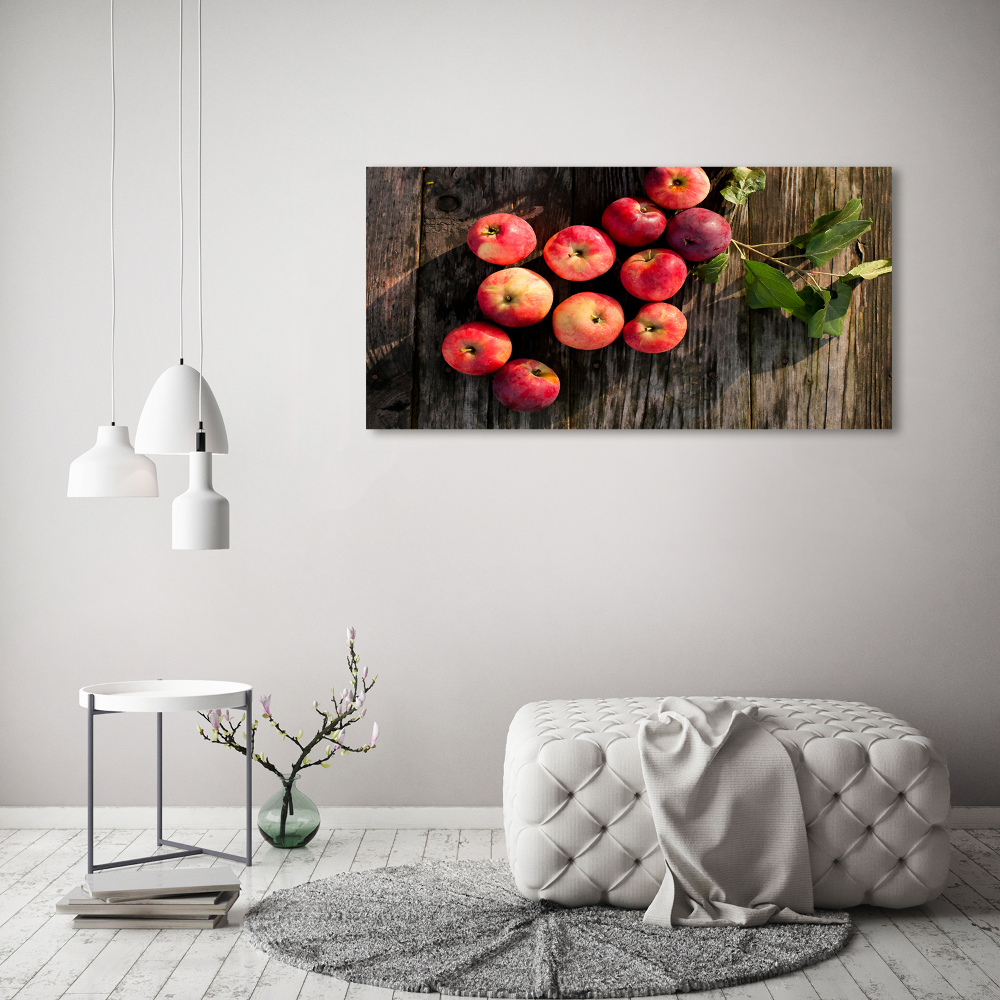 Tableau verre imprimé Pommes sur la table