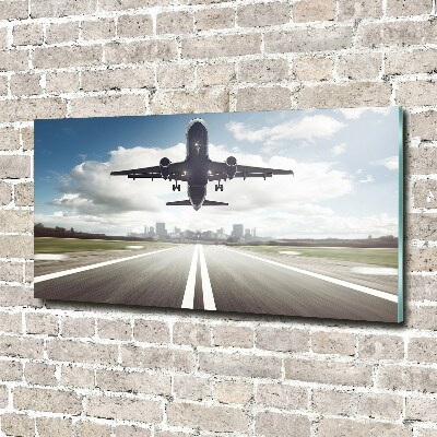 Tableau imprimé sur verre Avion au décollage