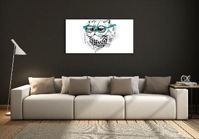 Tableau sur verre Chat en lunettes