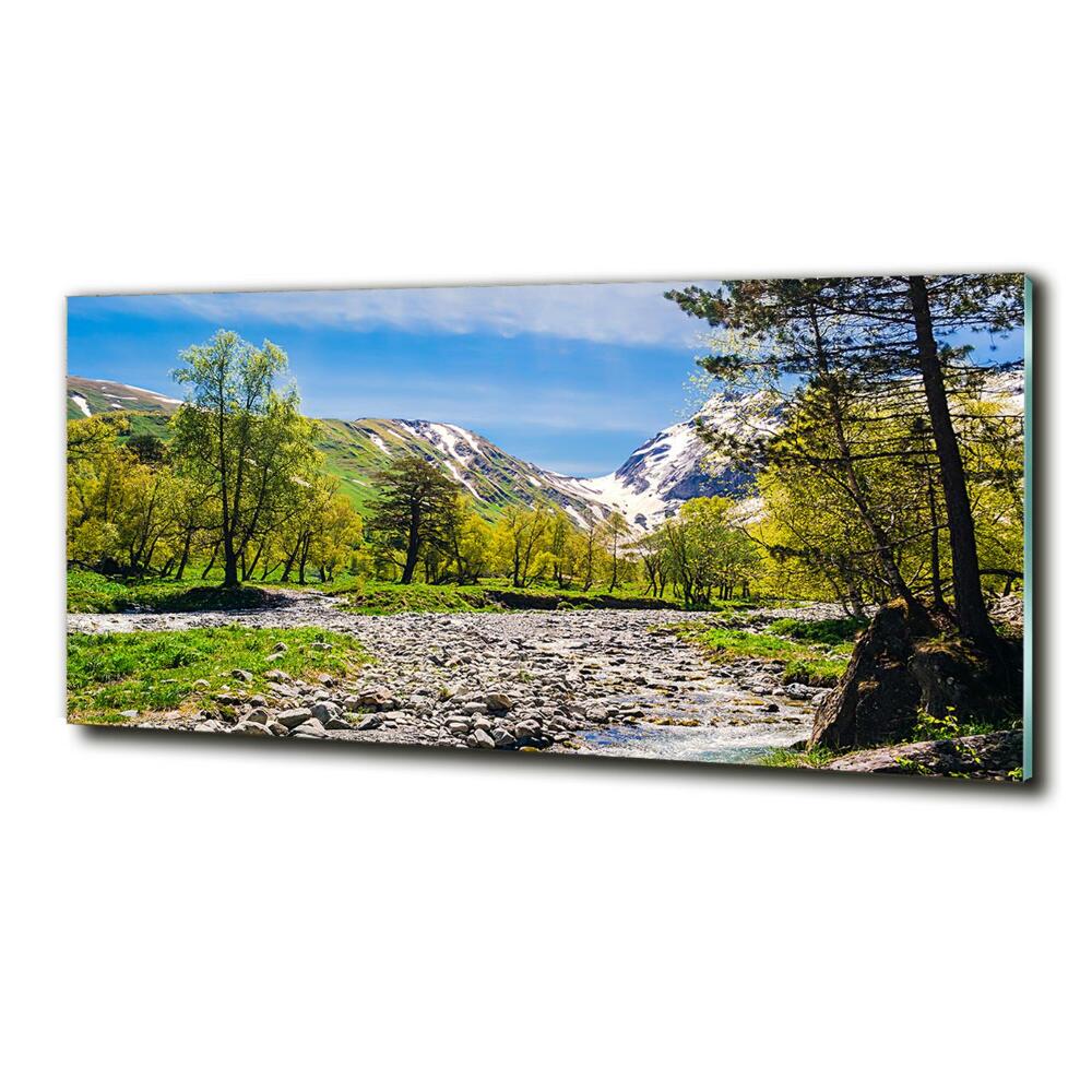 Tableau en verre Rivière dans les montagnes