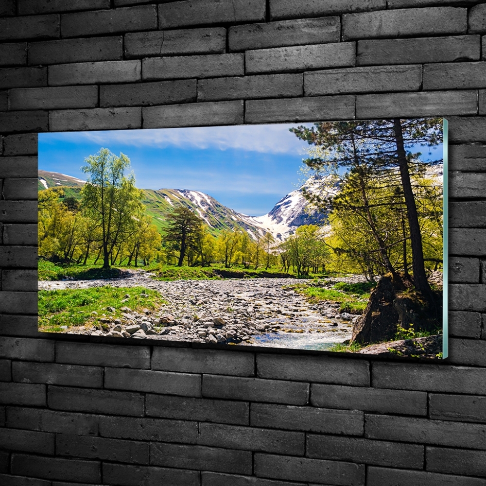 Tableau en verre Rivière dans les montagnes