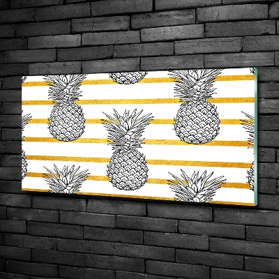 Tableau photo sur verre Ananas rayés