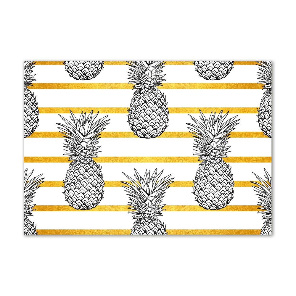 Tableau photo sur verre Ananas rayés