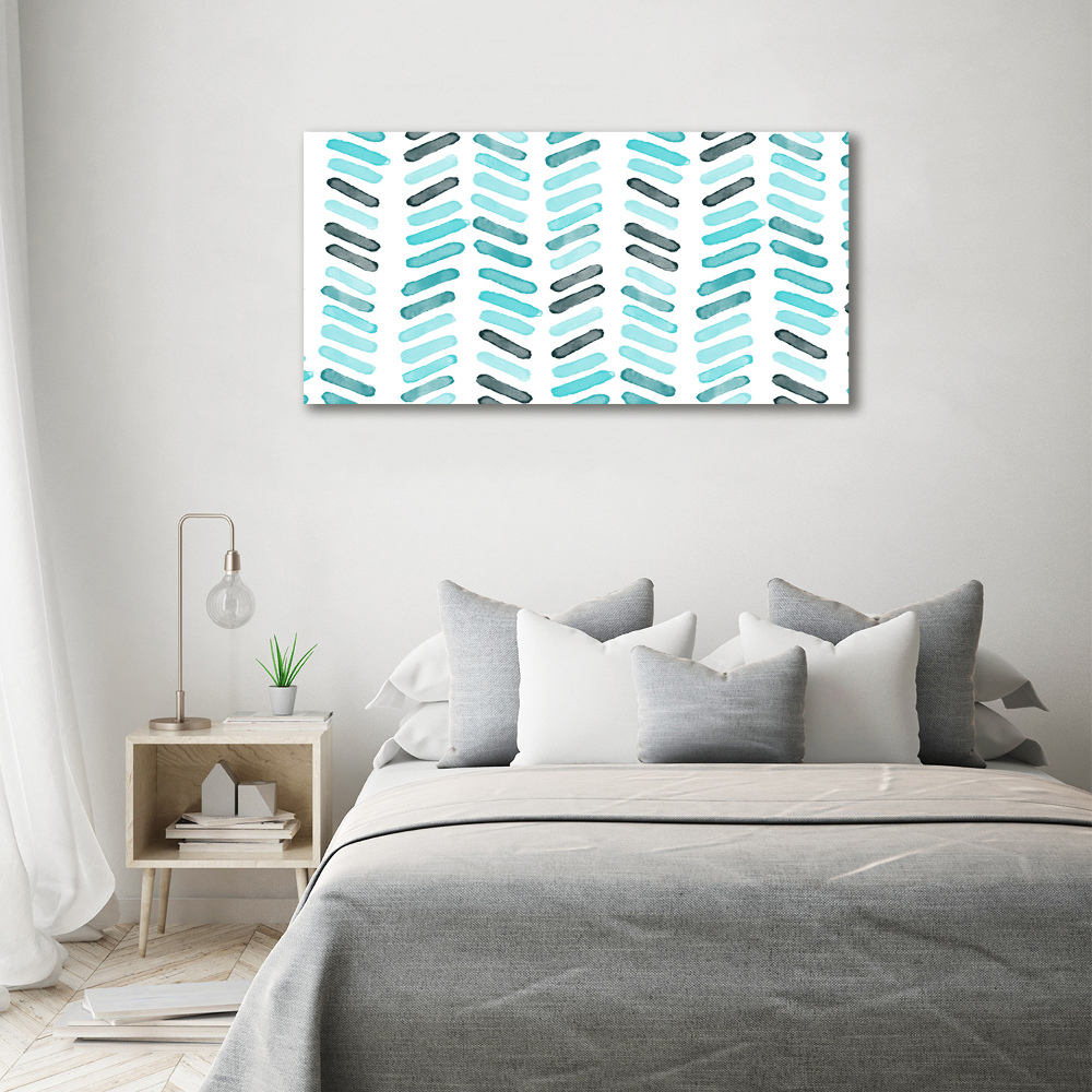 Tableau photo sur verre Chevrons bleus