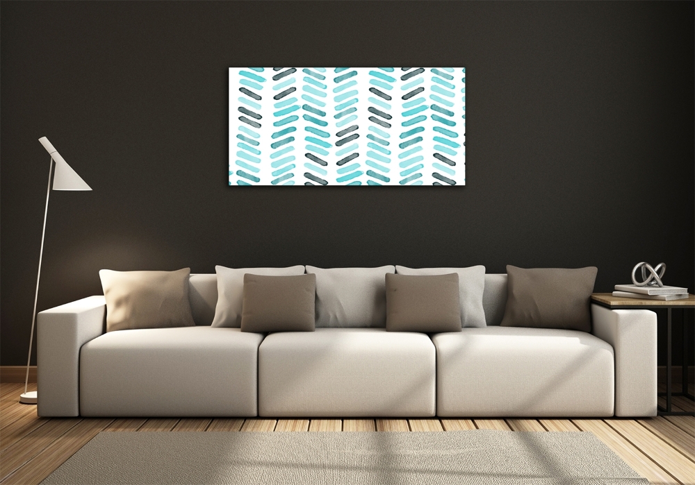 Tableau photo sur verre Chevrons bleus