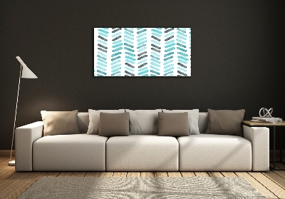 Tableau photo sur verre Chevrons bleus