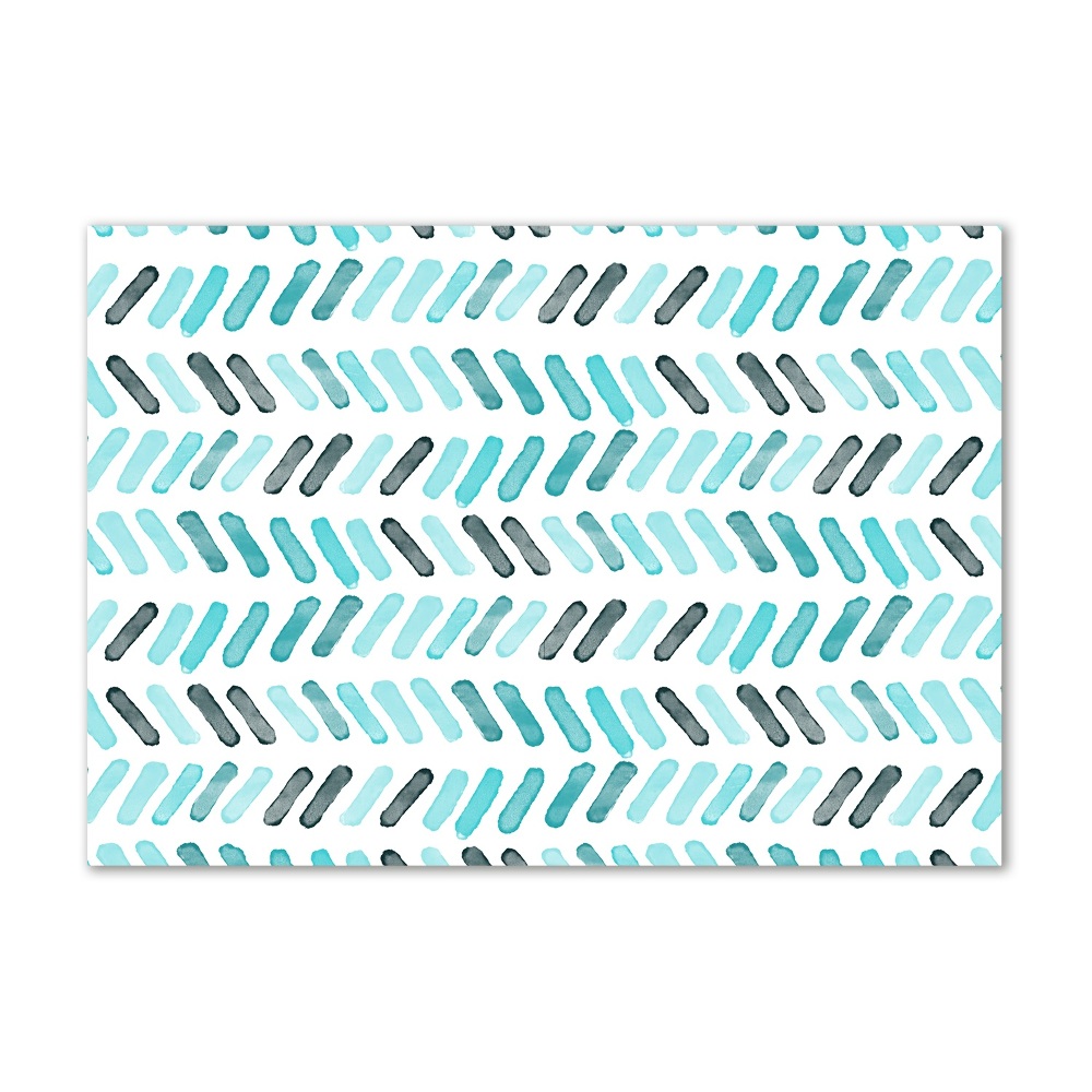 Tableau photo sur verre Chevrons bleus