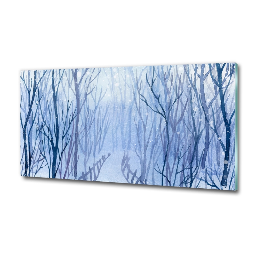 Tableau en verre Forêt en hiver