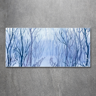 Tableau en verre Forêt en hiver