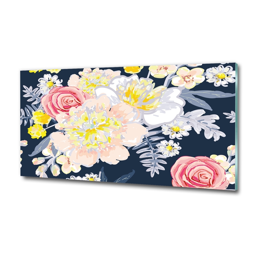 Tableau imprimé sur verre Design floral