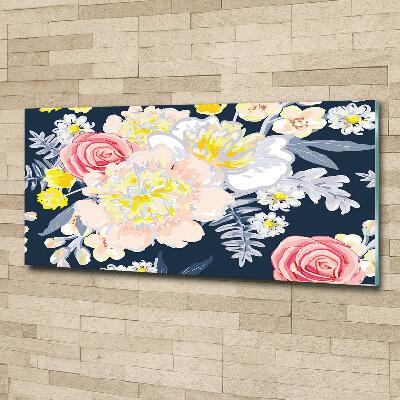 Tableau imprimé sur verre Design floral