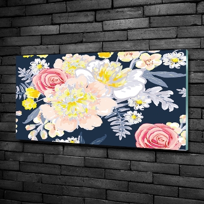 Tableau imprimé sur verre Design floral