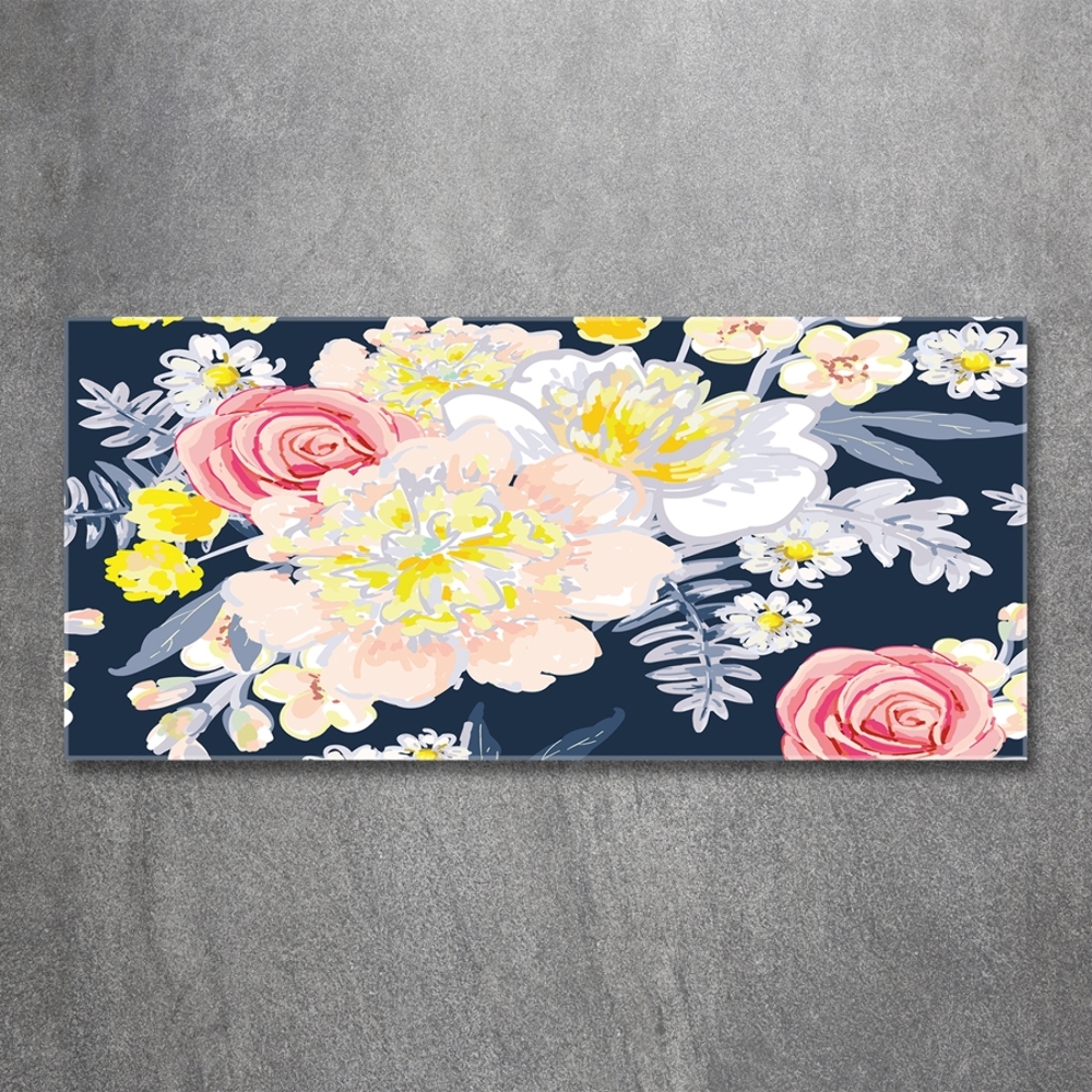 Tableau imprimé sur verre Design floral