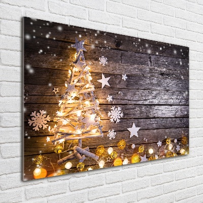 Tableau en verre Arbre de Noël illuminé