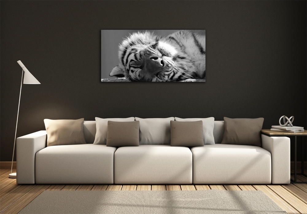 Tableau sur verre Tigre endormi