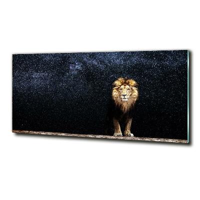 Tableau sur verre Lion sur fond d'étoiles