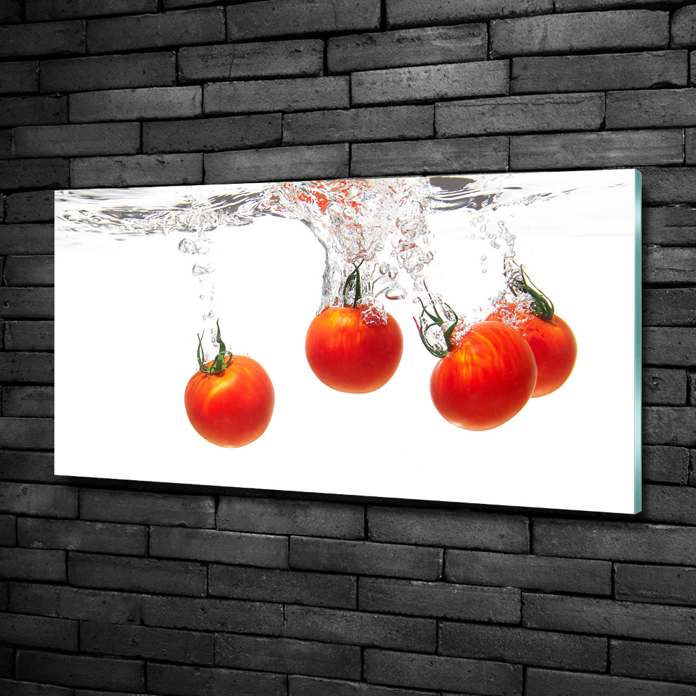 Tableau verre imprimé Tomates sous l'eau