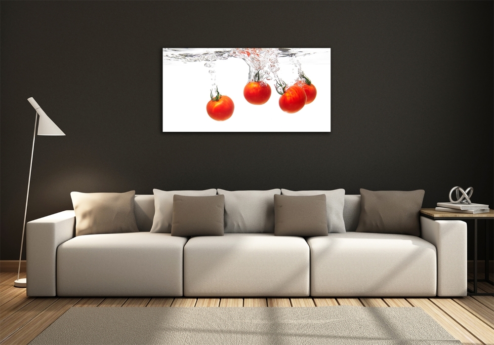 Tableau verre imprimé Tomates sous l'eau