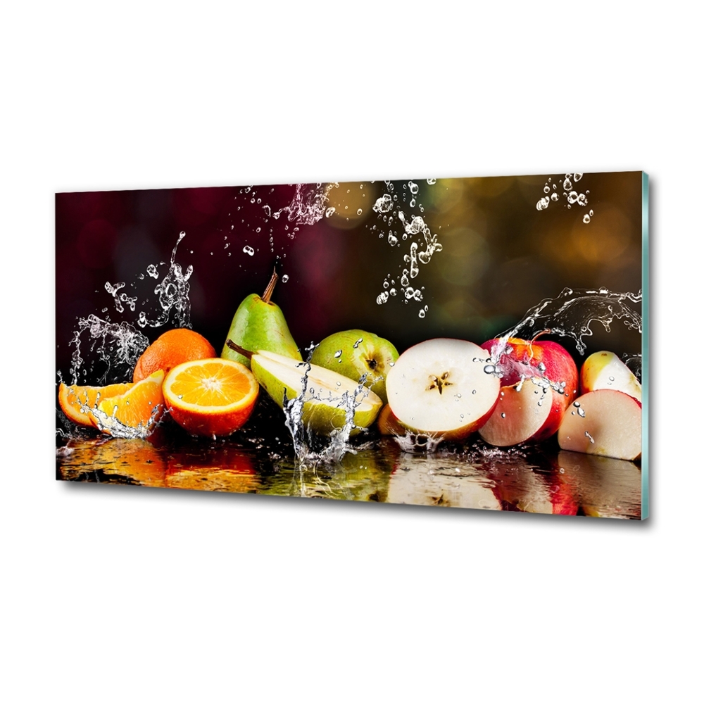 Tableau verre imprimé Fruits et eau