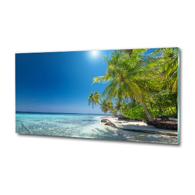 Tableau photo sur verre Plage des Maldives