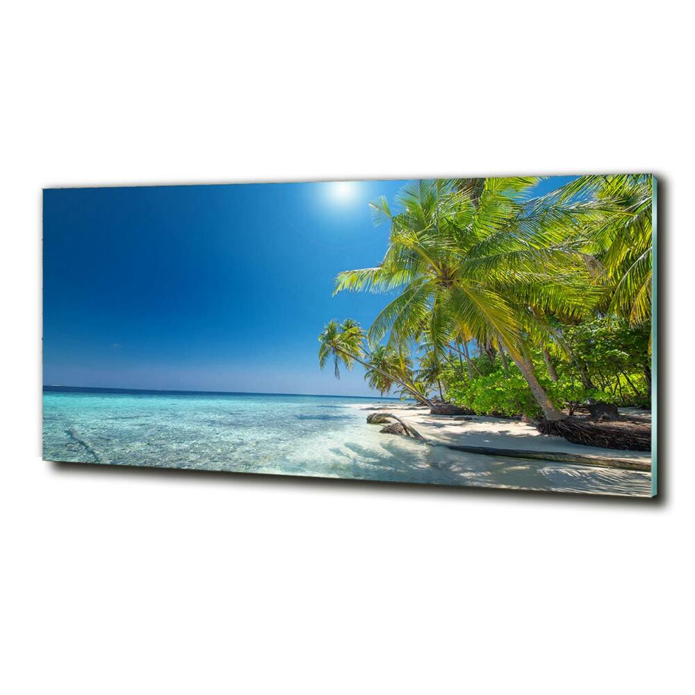 Tableau photo sur verre Plage des Maldives