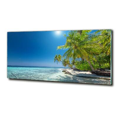 Tableau photo sur verre Plage des Maldives