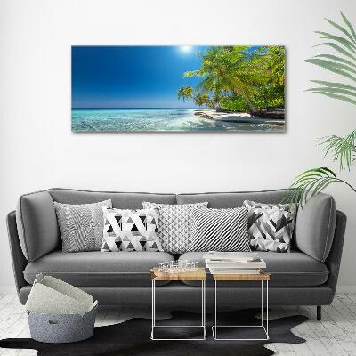 Tableau photo sur verre Plage des Maldives