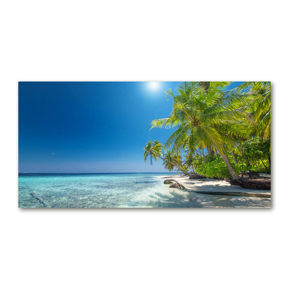 Tableau photo sur verre Plage des Maldives