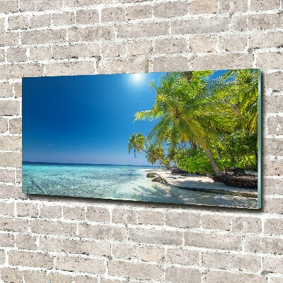 Tableau photo sur verre Plage des Maldives