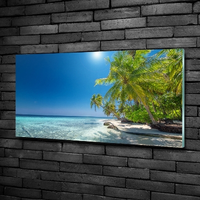 Tableau photo sur verre Plage des Maldives