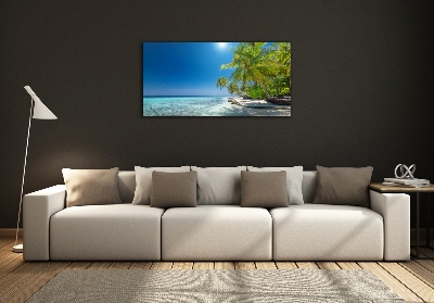 Tableau photo sur verre Plage des Maldives