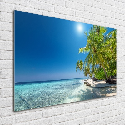 Tableau photo sur verre Plage des Maldives