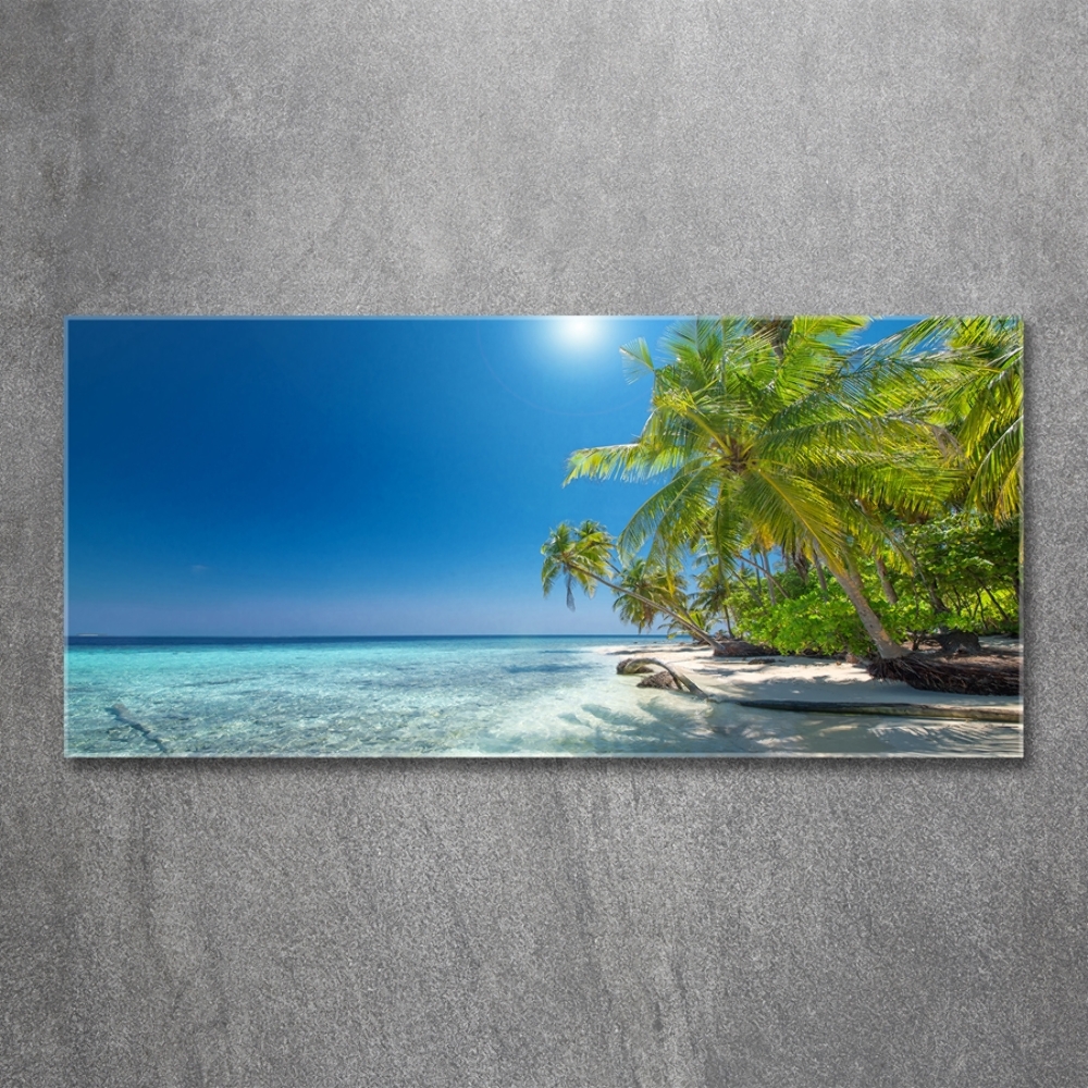 Tableau photo sur verre Plage des Maldives