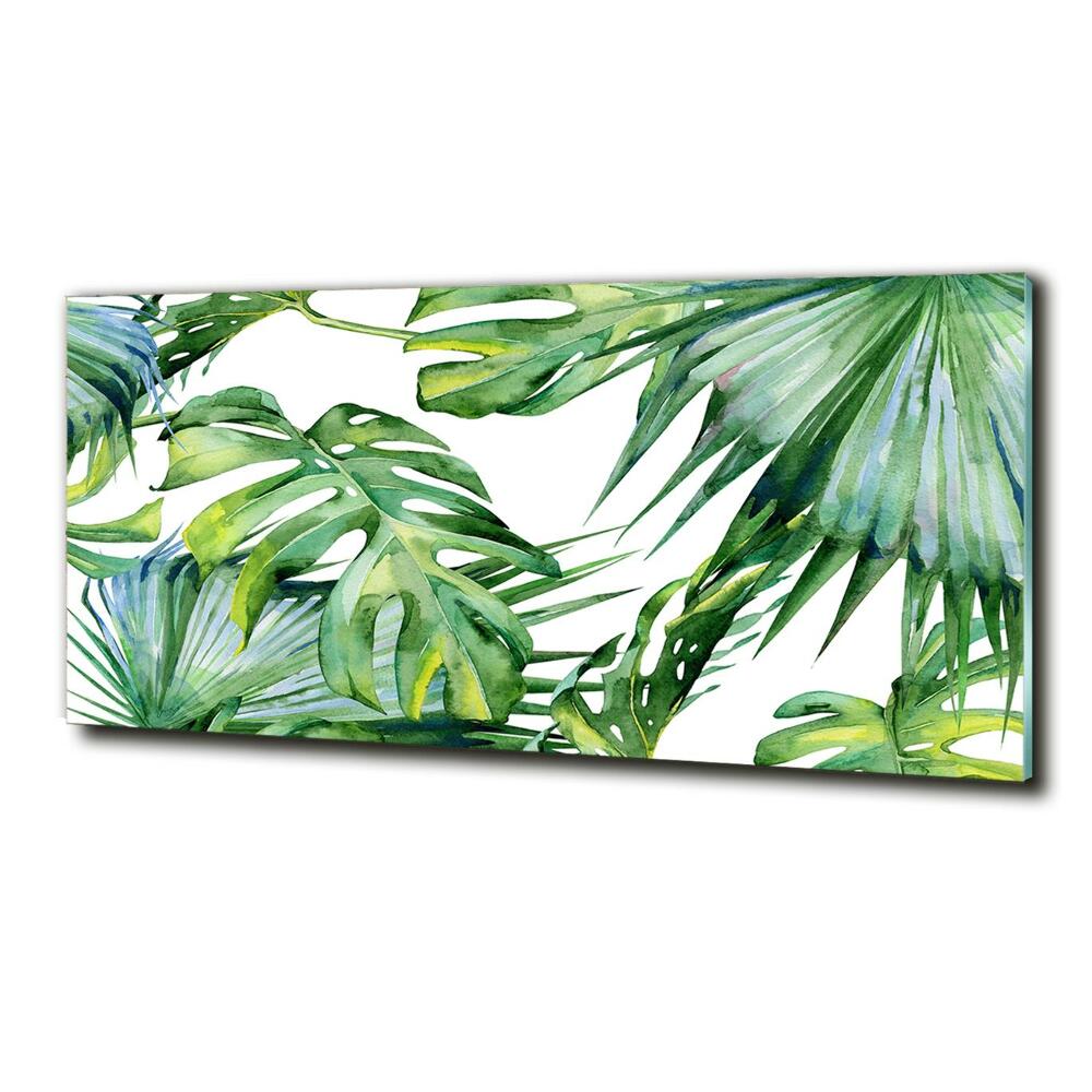 Tableau en verre Feuillets tropicaux