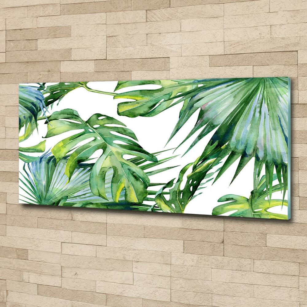 Tableau en verre Feuillets tropicaux