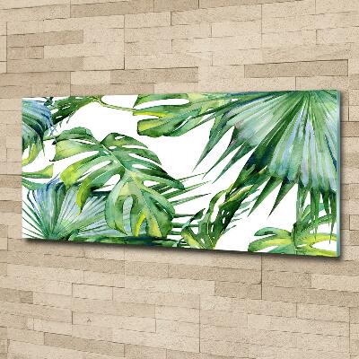 Tableau en verre Feuillets tropicaux