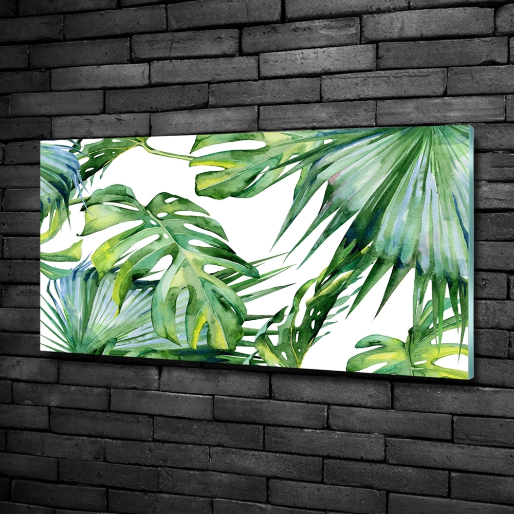 Tableau en verre Feuillets tropicaux