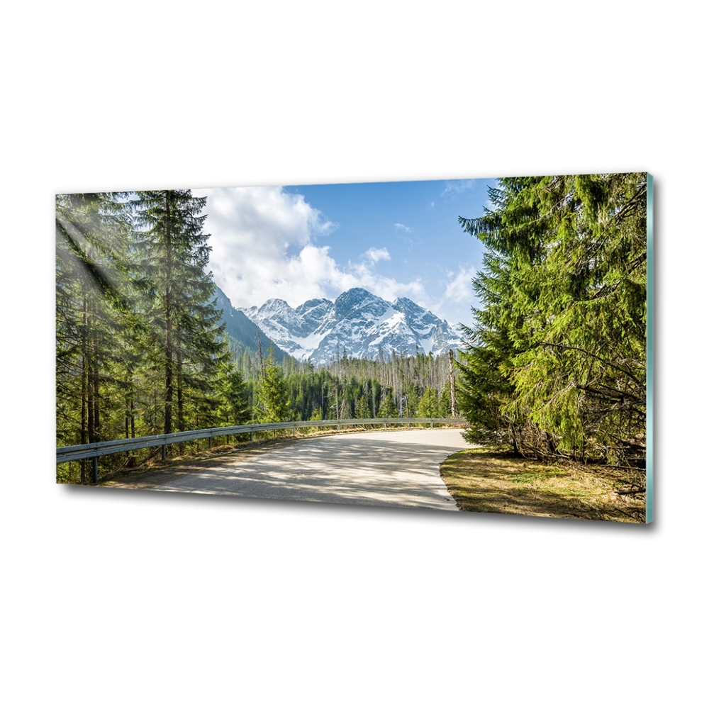 Tableau photo sur verre Route des Tatras