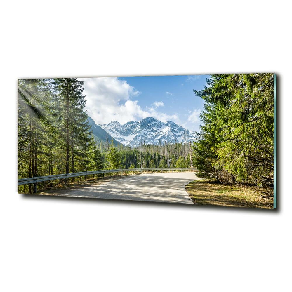 Tableau photo sur verre Route des Tatras