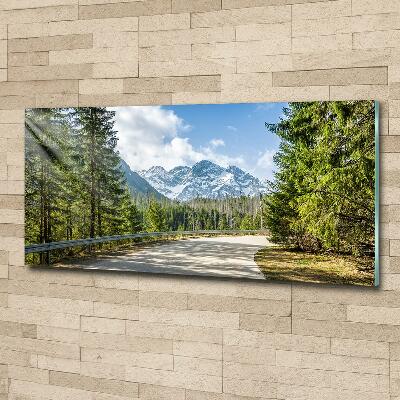 Tableau photo sur verre Route des Tatras