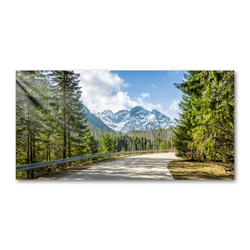 Tableau photo sur verre Route des Tatras